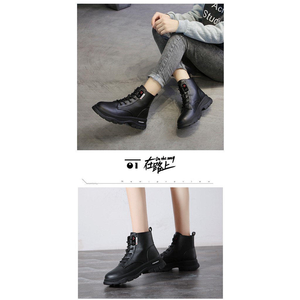 Boot Nữ Da Cao Cổ Cột Dây Phong Cách Thời Trang Hàn Quốc MBS352 - Seun shoes | WebRaoVat - webraovat.net.vn