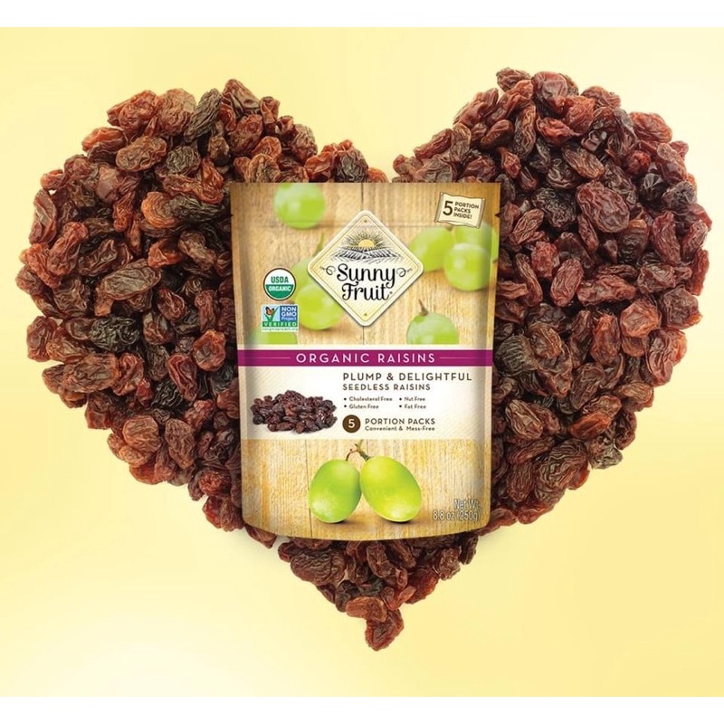 date 04/2024 NHO KHÔ HỮU CƠ SULTANA SUNNY FRUIT 250GR