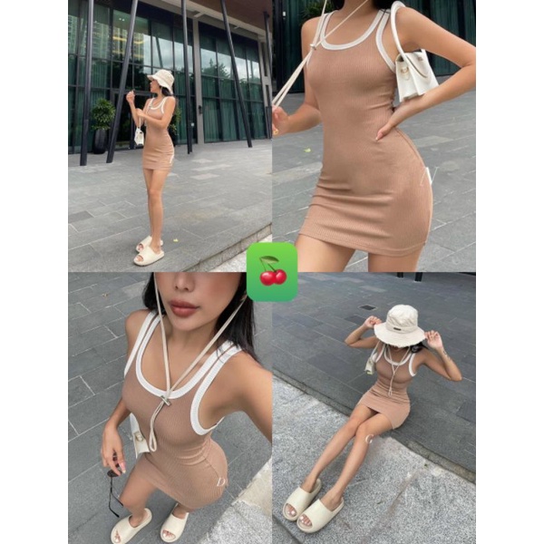 Đầm ôm body ba lỗ viền