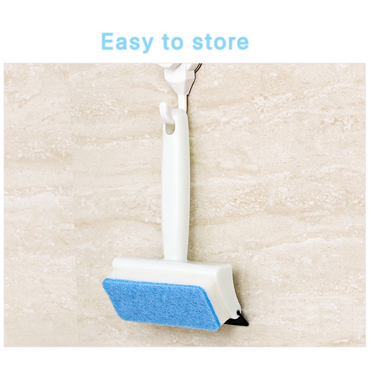 Bàn chải vệ sinh gương phòng tắm đa năng 2 trong 1 có móc treo tiện dụng