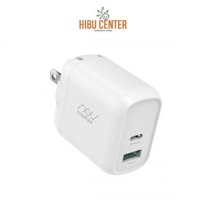 Sạc Nhanh INNOSTYLE Minigo Pro Dual PD/QC3.0 18W WHITE – IP18-2PDWHI