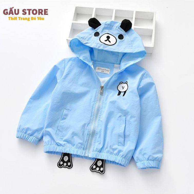 [ÁO GẤU CON] Áo Khoác Áo Gió kiểu dáng GẤU CON ngộ nghĩnh Cao Cấp - full size cho bé