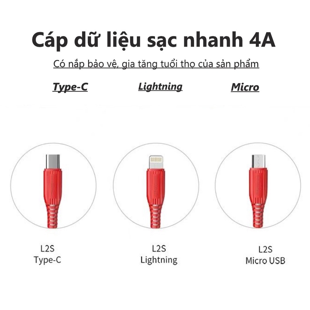 Cáp sạc điện thoại di động dữ liệu sạc nhanh