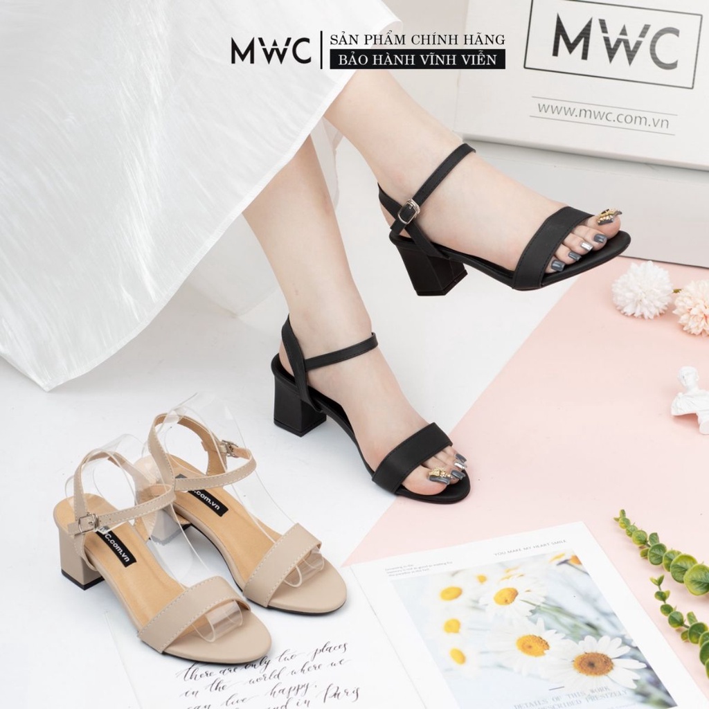 Giày Cao Gót Thời trang MWC  sandal cao gót basic đế vuông 5cm thanh lịch NUCG-3950