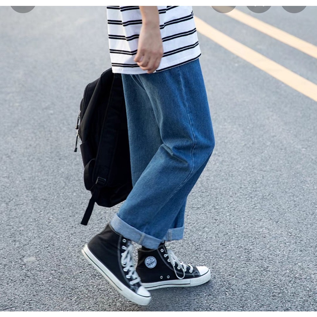 Quần jean bò baggy nam nữ ống suông rộng Unisex hàng Quảng Châu phong cách Hàn Quốc sành điệu style năm 2022 SKShop22 | BigBuy360 - bigbuy360.vn