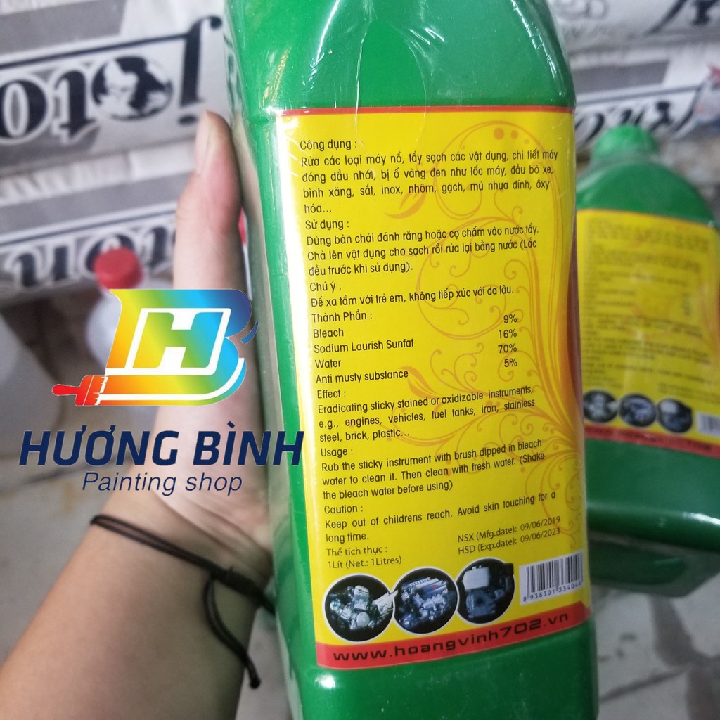 Nước tẩy trắng cực mạnh 702 - chai 1 lít (vệ sinh lốc máy, đầu bò xe, bình xăng,..)