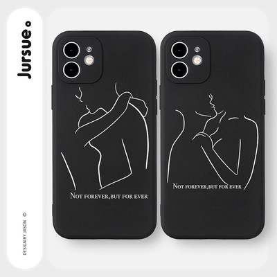 Ốp lưng JURSUE chống bẩn hình cặp đôi dễ thương đẹp cho iPhone 17 16 15 14 13 12 11 Pro Max SE 2020 X XR XS ip 8 7 Plus Y1704