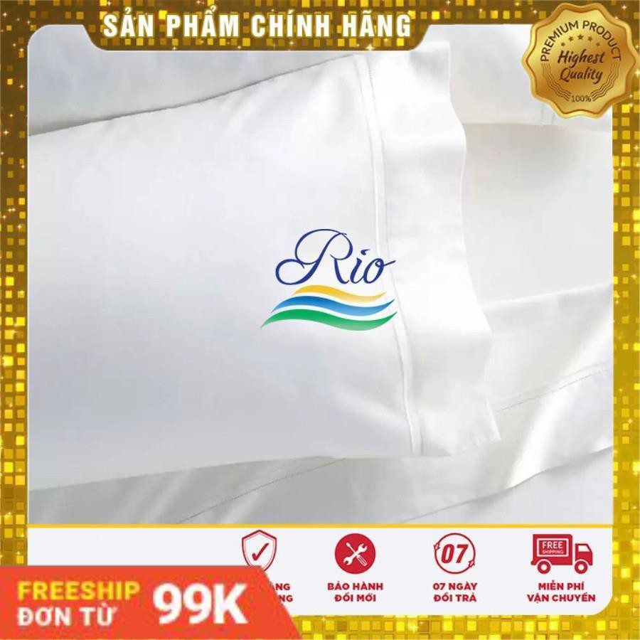 Vỏ gối RIOTEX trắng sọc T300 40x60, 50x70cm có bèo và không bèo