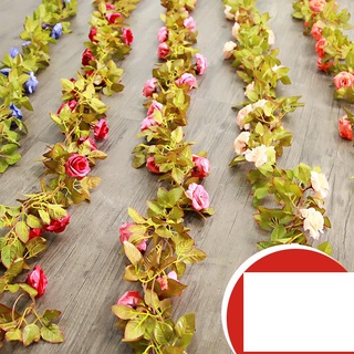 Hoa giả, dây hoa hồng leo 17 bông dài 2m2 loại cao cấp treo tường trang trí nhà cửa đẹp tự nhiên HL-02