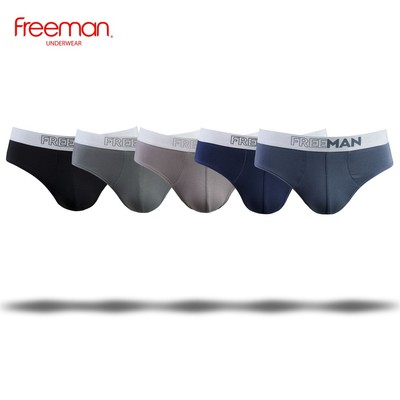 Combo 5 Quần lót nam Freeman, chất liệu cotton spandex thoáng mát, đai lưng bản lớn nổi bật BO310