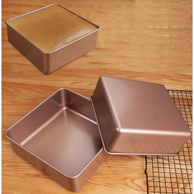 Khay/khuôn vuông nướng bánh chống dính sâu lòng size 7inch 8inch 9inch