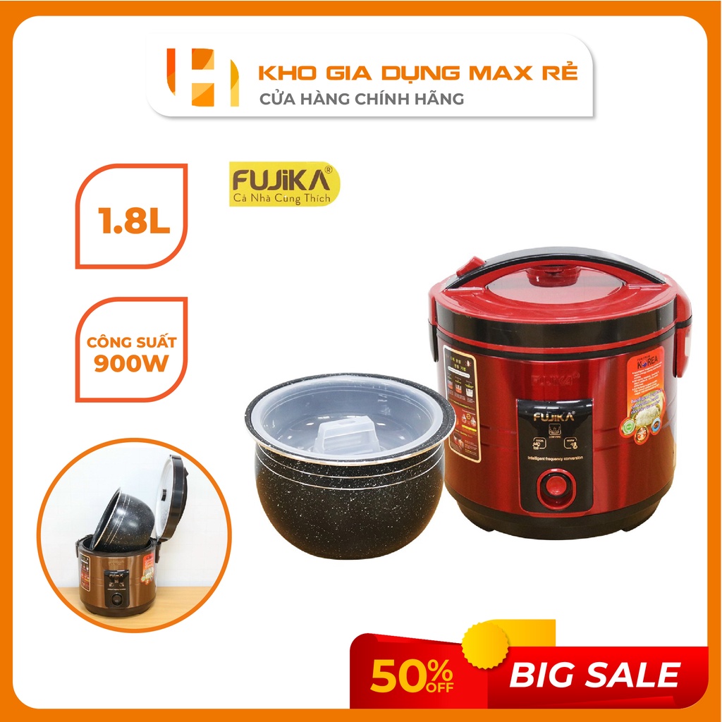 Nồi Cơm Điện Lòng Niêu (1.8L) FUJIKA, Có Chức Năng Tách Và Làm Giảm Lượng Đường Trong Cơm