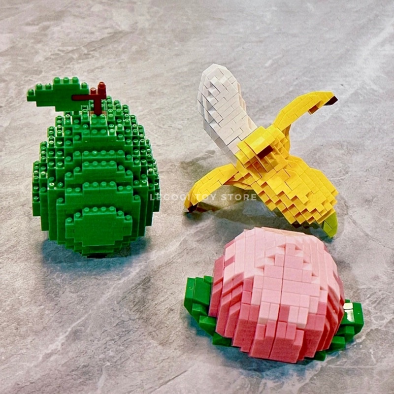 Đồ chơi xếp hình HOA QUẢ BƠ CHUỐI ĐÀO mô hình lắp ráp