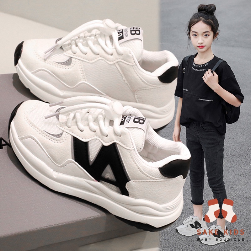 Giày thể thao cho bé, Giày sneakers thấp cổ dây rút chất da PU siêu mềm phối lưới thoáng khí thoải mái M628