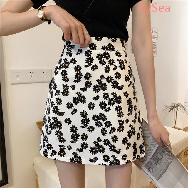 Chân Váy Midi Lưng Cao Chất Chiffon Hoạ Tiết Hoa Cúc Phong Cách Retro | BigBuy360 - bigbuy360.vn