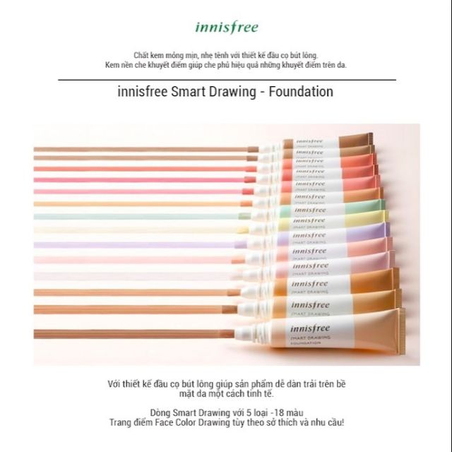 Kem che khuyết điểm innisfree smart drawing foundation