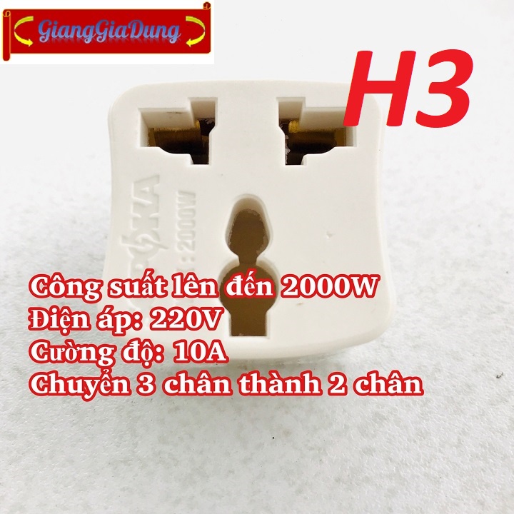 Ổ Cắm - Phích Cắm SOPOKA P7 Chuyển Đổi 3 Chân Thành 2 Chân Công Suất 2000W