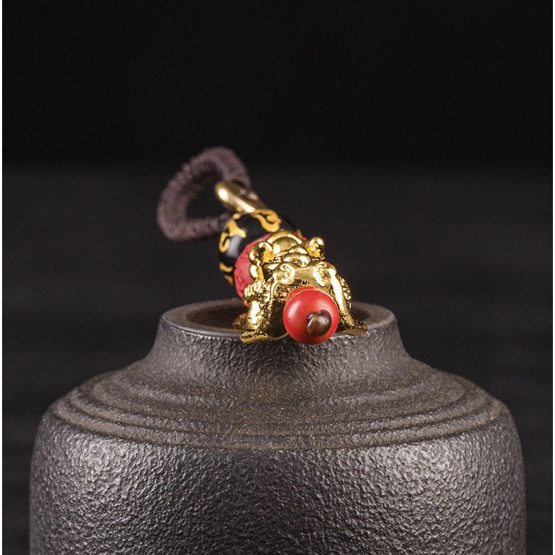 Móc Khoá Hạt Phong Thủy, Trang Trí Bằng Đồng Hình Tỳ Hươu