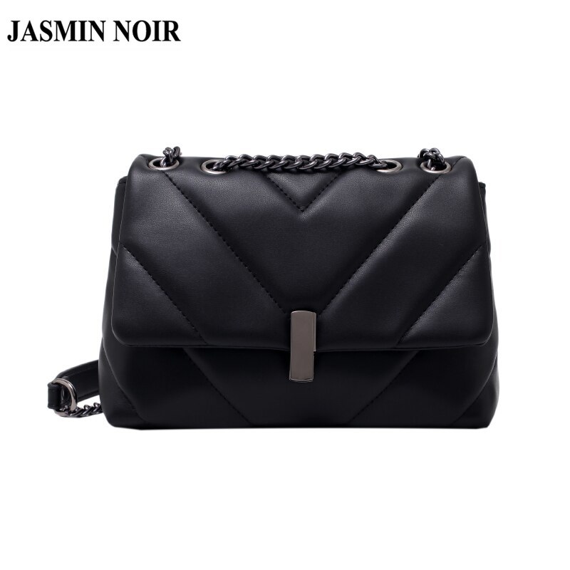 Túi JASMIN NOIR Bằng Da Đeo Chéo Dây Mắt Xích Thời Trang 2021