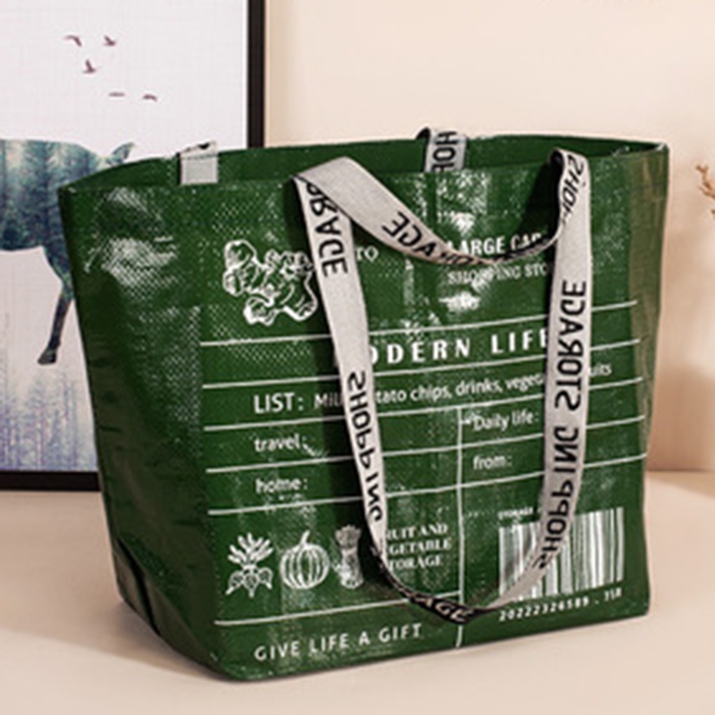 Túi Mua Sắm Xách Tay Dệt Gấp Được Cho Nữ