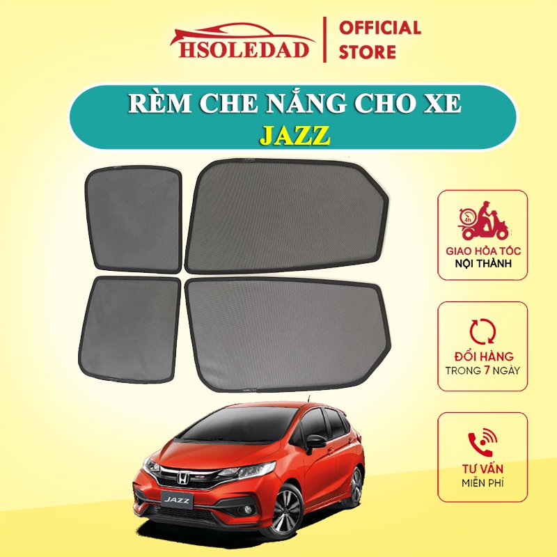 Rèm che nắng nam châm cho xe Honda Jazz, bộ 4 tấm cho 4 cửa, hàng loại 1 cao cấp nhất, vừa khít kính