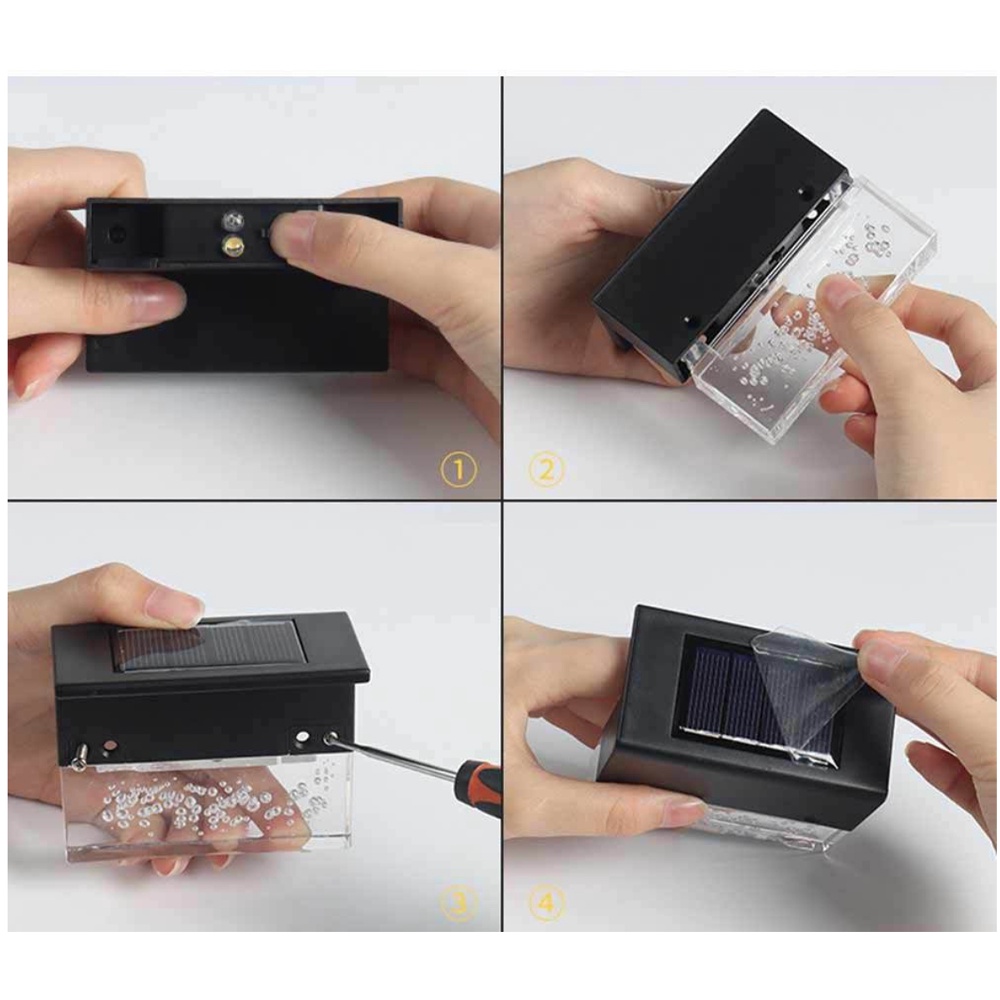 Đèn LED Năng Lượng Mặt Trời Chống Thấm Nước Ánh Sáng Trắng Ấm Thay Đổi Màu Sắc Dành Cho Hàng Rào