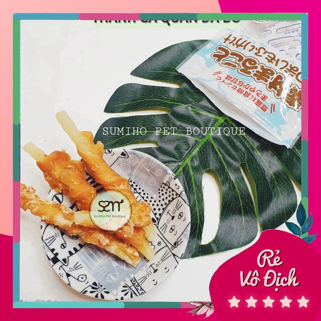 Bánh thưởng cho chó Sumiho (Thịt gà bọc da bò) (100gr/túi) Đồ ăn cho chó mèo thú cưng -