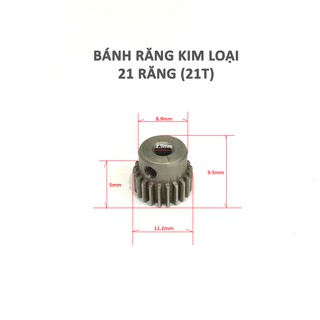 Bánh răng kim loại 21 răng (21T)- nâng cấp cho hộp số 1 cấp kim loại tỉ lệ 1:16, 1:12 của WPL, JJRC, MN