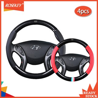 Bao da vô lăng xe hơi Hyundai chất liệu sợi cacbon FS015