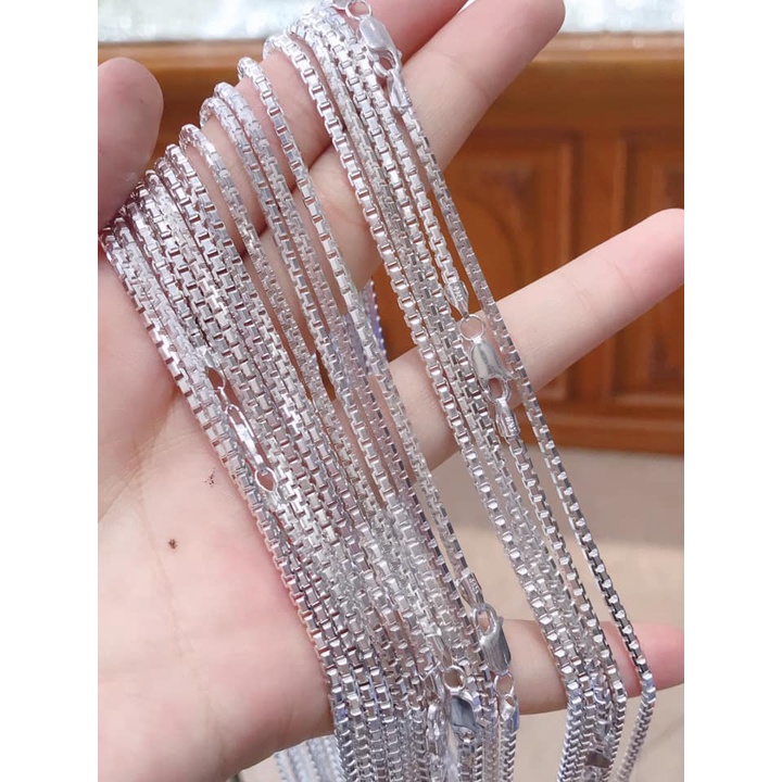 VÒNG CỔ DÀI 55CM-60CM DÂY VUÔNG, DÂY HỘP CHO NAM NỮ, CHẤT LIỆU BẠC, BẠC NGUYỄN KHÁNG, DÂY NHỎ CHO NAM, DÂY DÀI