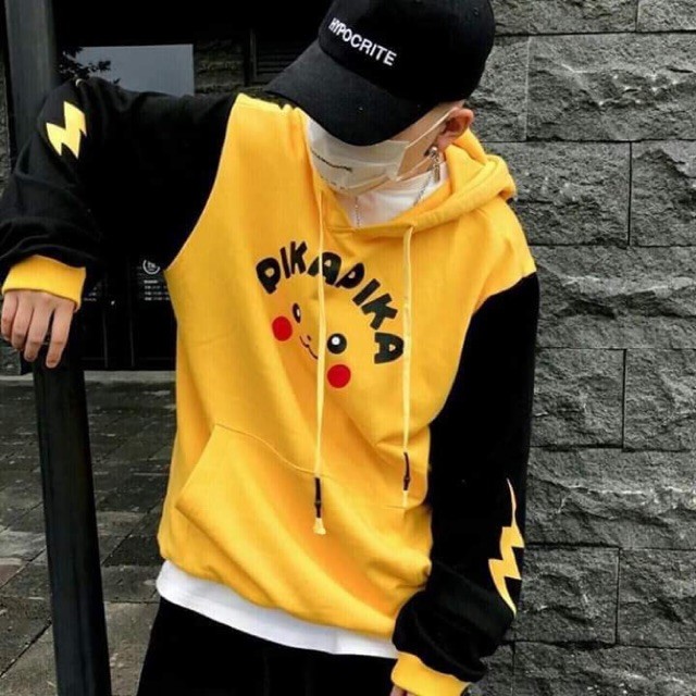 (Ảnh thật)Áo hoodie pikachu unisex nam nữ thun nỉ cao cấp  kèm video