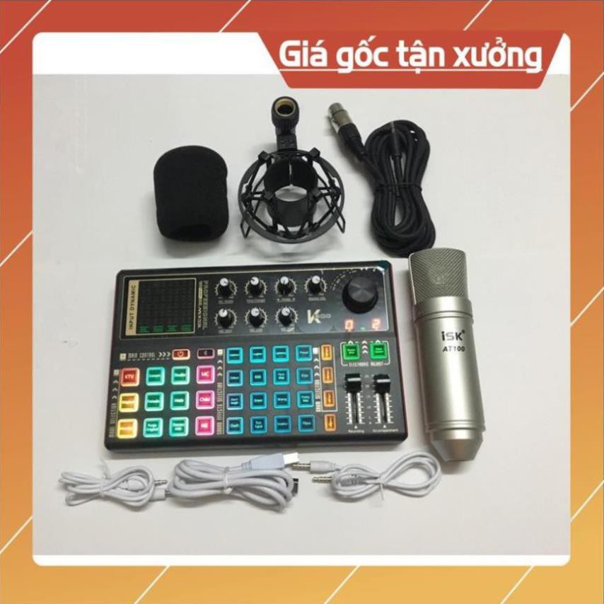 Mic thu âm livestream ISK AT100 sound card k300 bộ thu âm sound card k300 autotune bluetooth