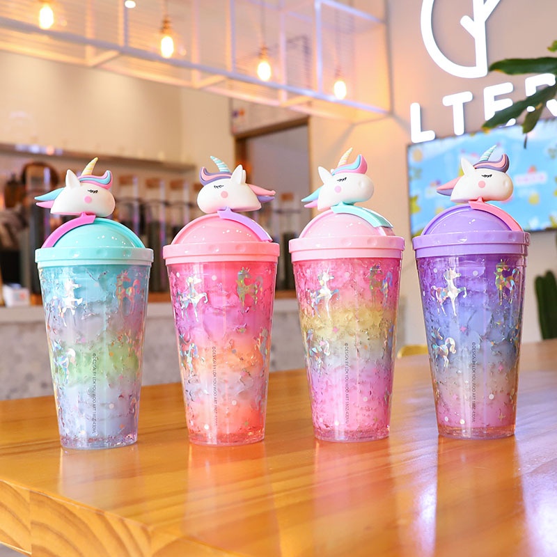 LY NƯỚC CÁCH NHIỆT 2 LỚP NGỰA UNICORN DỄ THƯƠNG