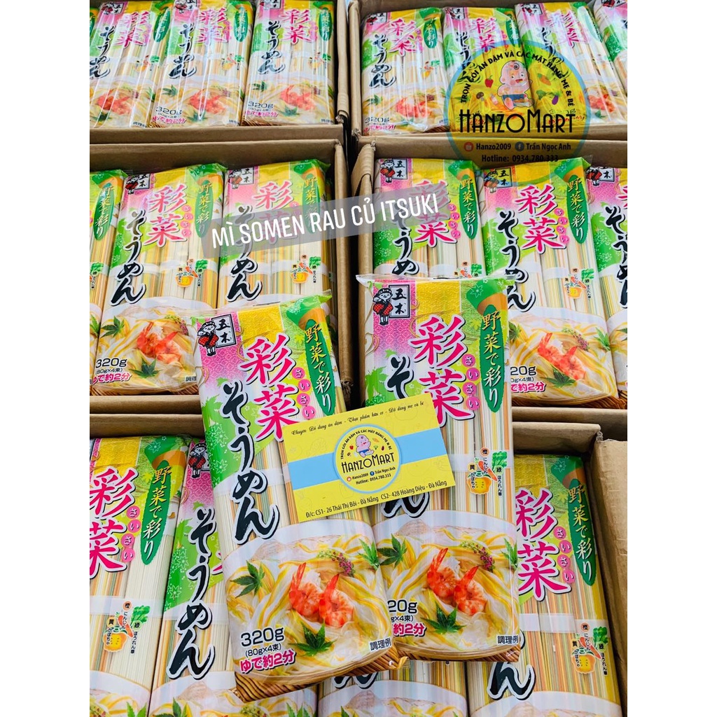 Mì somem ngũ sắc 320gr cho bé Nhật Bản