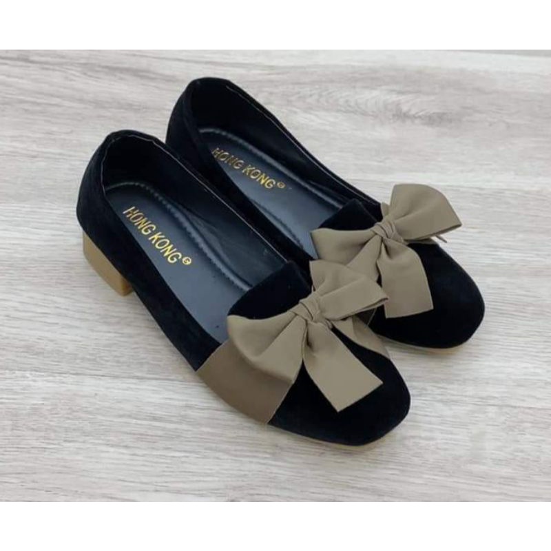 Giày búp bê đế cao 3 phân chất nhung