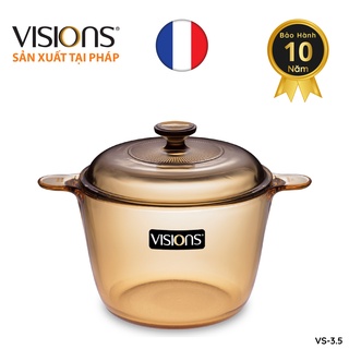 Nồi thủy tinh Visions VS-3.5 3.5L - Kích thước 22cmx10cm - Bảo Hành 10 năm - Xuất xứ từ Pháp - Hàng chính hãng