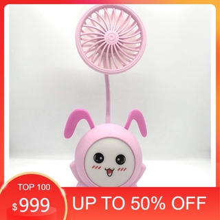 Quạt mini tích điện cầm tay, quạt để bàn kèm đèn đổi màu, quạt kèm đèn ngủ