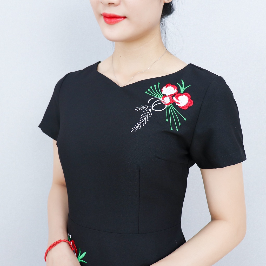 Đầm Nữ Công Sở Dự Tiệc Sang Trọng Bigsize AMYRA , Thiết Kế Dáng Đuôi Cá Thêu Hoa Cao Cấp Phù Hợp Đi Làm Đi Tiệc DA066