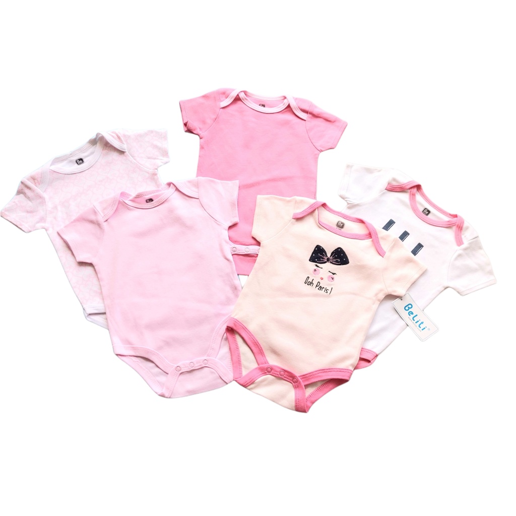 Set 5 chiếc body chip ngắn tay xuất dư cho bé trai bé gái