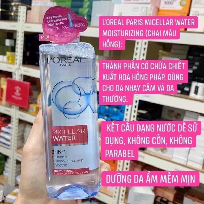 Nước Tẩy Trang L’Oreal Paris 3 in 1 Micellar Water 400ml