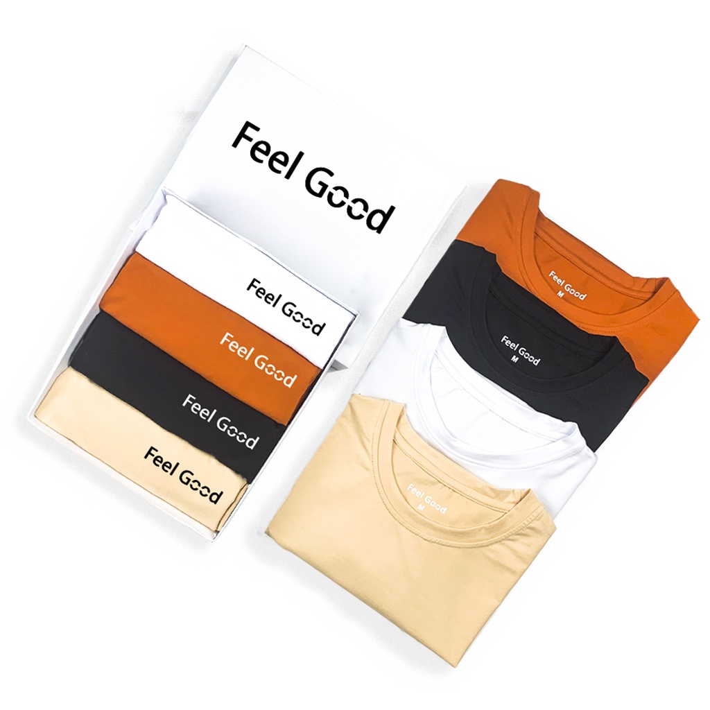 Áo thun Nam Feel Good Basic Tee phông trơn tay ngắn form regular fit chất liệu cotton 4 chiều 100% dày dặn co dãn