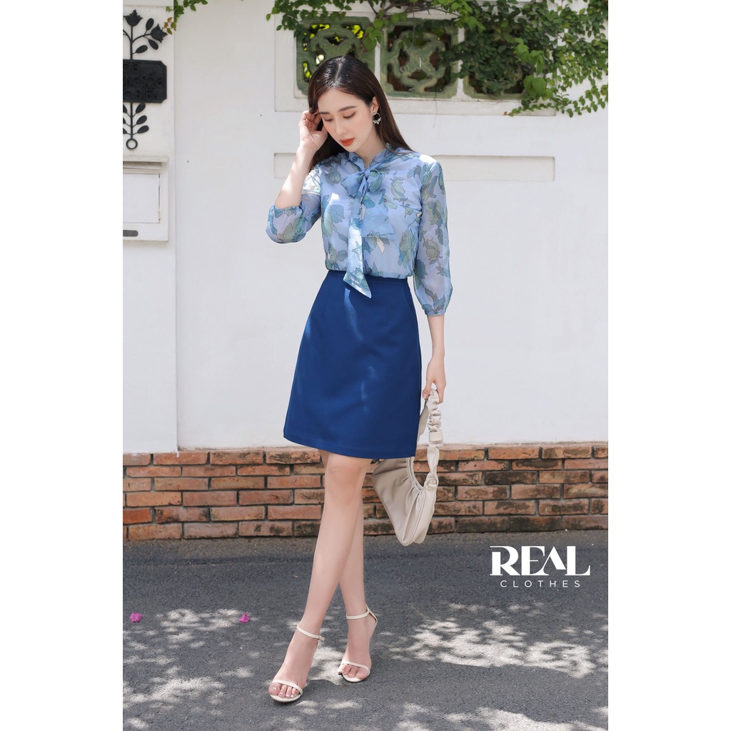 Áo chuchu hoa blue_REAL