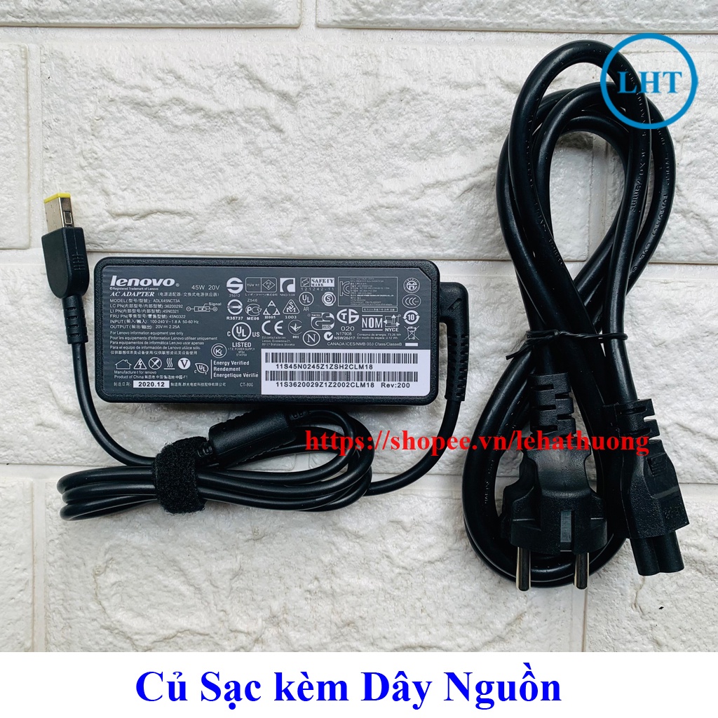 ⚡️[Sạc zin] Sạc Laptop Lenovo 20V 2.25A 45W chân vuông zin