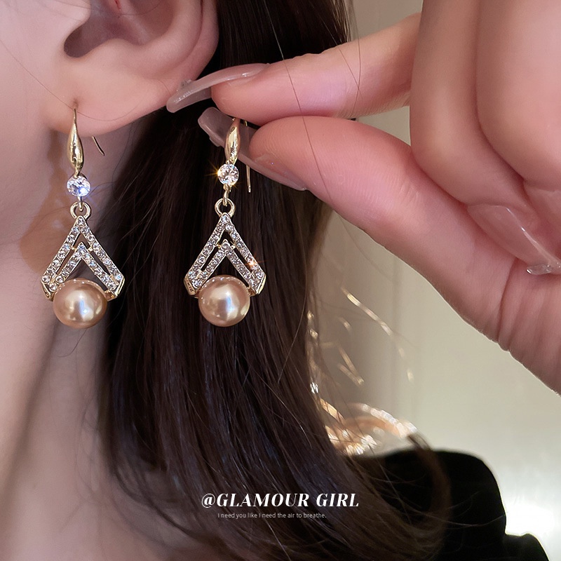 Bông Tai Đính Kim Cương Và Ngọc Trai Nhân Tạo Phong Cách Baroque Thời Trang Hàn Quốc 2022