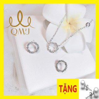 Bộ bạc QMJ Huyền thoại biển xanh nạm đá tấm đẹp, xu hướng hottrend 2020, bộ thời trang nữ đẹp  [BẠC CHUẨN] QB003