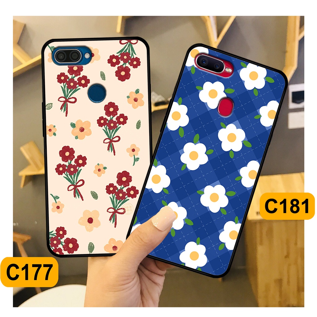 Ốp Oppo A5s / A7 / F9 / A12 in hình hoa cỏ nhẹ nhàng,họa tiết caro xinh xắn.ốp lưng chống sốc