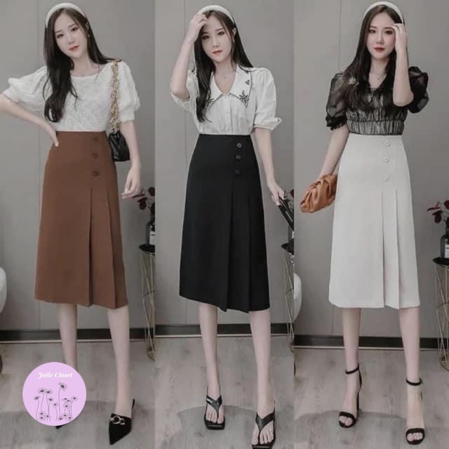 Chân váy chữ a midi công sở, dài qua gối_704