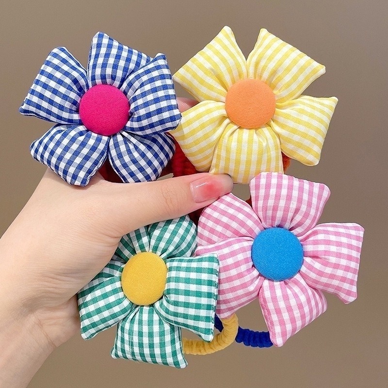 Dây Cột Tóc Cao Su Thắt Nơ In Họa Tiết Hoa Dễ Thương Cho Nữ