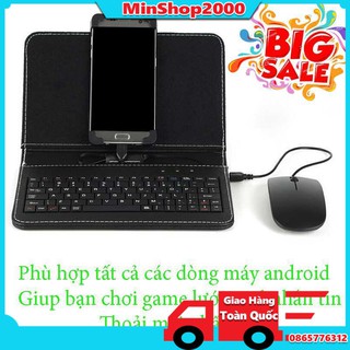 Bao da + Bàn phím kèm chuột,Bao da bàn phím Có chuột