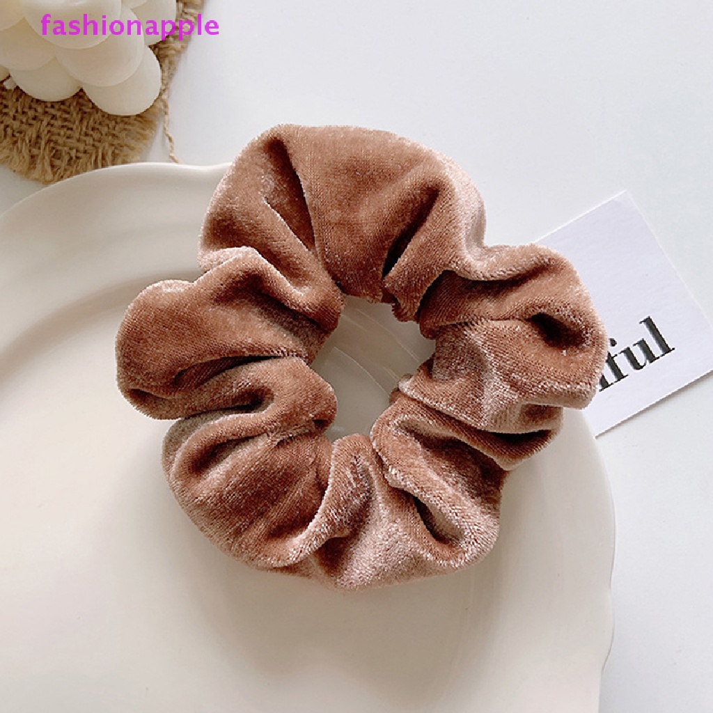 Dây Buộc Tóc Vải Nhung Co Giãn Màu Trơn Xinh Xắn
